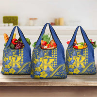 Hawaii Kaiser High School Grocery Bag Tribal Tattoo With Hibiscus Flowers