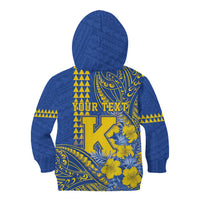 Personalised Hawaii Kaiser High School Kid Hoodie Tribal Tattoo With Hibiscus Flowers LT05 - Polynesian Pride