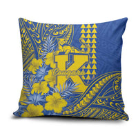 Hawaii Kaiser High School Pillow Cover Tribal Tattoo With Hibiscus Flowers