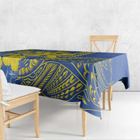 Hawaii Kaiser High School Tablecloth Tribal Tattoo With Hibiscus Flowers