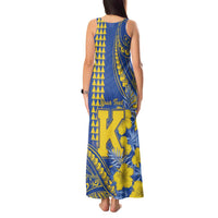 Personalised Hawaii Kaiser High School Tank Maxi Dress Tribal Tattoo With Hibiscus Flowers LT05 - Polynesian Pride