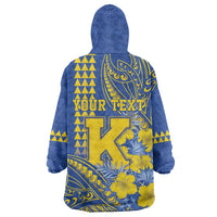 Personalised Hawaii Kaiser High School Wearable Blanket Hoodie Tribal Tattoo With Hibiscus Flowers LT05 - Polynesian Pride