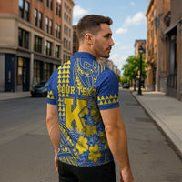 Personalised Hawaii Kaiser High School Zipper Polo Shirt Tribal Tattoo With Hibiscus Flowers LT05 - Polynesian Pride