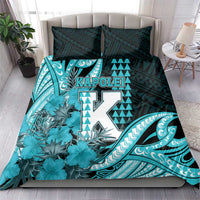 Hawaii Kapolei High School Bedding Set Tribal Tattoo With Hibiscus Flowers