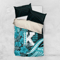Hawaii Kapolei High School Bedding Set Tribal Tattoo With Hibiscus Flowers