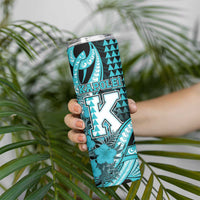 Personalised Hawaii Kapolei High School Skinny Tumbler Tribal Tattoo With Hibiscus Flowers LT05 - Polynesian Pride