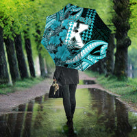 Hawaii Kapolei High School Umbrella Tribal Tattoo With Hibiscus Flowers