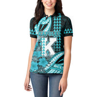 Personalised Hawaii Kapolei High School Women Polo Shirt Tribal Tattoo With Hibiscus Flowers LT05 - Polynesian Pride