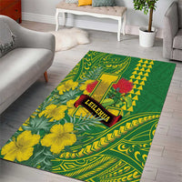 Hawaii Leilehua High School Area Rug Tribal Tattoo With Hibiscus Flowers LT05 - Polynesian Pride