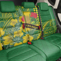 Hawaii Leilehua High School Back Car Seat Cover Tribal Tattoo With Hibiscus Flowers LT05 - Polynesian Pride