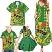 Personalised Hawaii Leilehua High School Family Matching Summer Maxi Dress and Hawaiian Shirt Tribal Tattoo With Hibiscus Flowers LT05 - Polynesian Pride