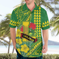 Personalised Hawaii Leilehua High School Hawaiian Shirt Tribal Tattoo With Hibiscus Flowers LT05 - Polynesian Pride
