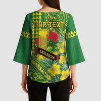 Personalised Hawaii Leilehua High School Kimono Sleeve Blouse Tribal Tattoo With Hibiscus Flowers LT05 - Polynesian Pride