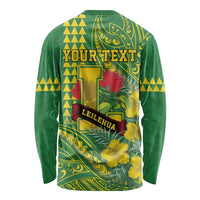 Personalised Hawaii Leilehua High School Long Sleeve Shirt Tribal Tattoo With Hibiscus Flowers LT05 - Polynesian Pride