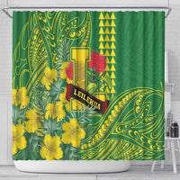 Hawaii Leilehua High School Shower Curtain Tribal Tattoo With Hibiscus Flowers LT05 - Polynesian Pride