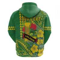 Personalised Hawaii Leilehua High School Zip Hoodie Tribal Tattoo With Hibiscus Flowers LT05 - Polynesian Pride