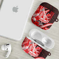 Hawaii Kalani High School AirPods Case Tribal Tattoo With Hibiscus Flowers