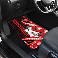 Personalised Hawaii Kalani High School Car Mats Tribal Tattoo With Hibiscus Flowers