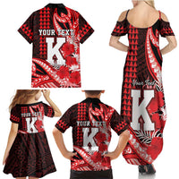 Personalised Hawaii Kalani High School Family Matching Summer Maxi Dress and Hawaiian Shirt Tribal Tattoo With Hibiscus Flowers LT05 - Polynesian Pride
