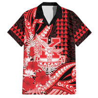 Personalised Hawaii Kalani High School Hawaiian Shirt Tribal Tattoo With Hibiscus Flowers LT05 Red - Polynesian Pride