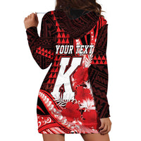 Personalised Hawaii Kalani High School Hoodie Dress Tribal Tattoo With Hibiscus Flowers LT05 - Polynesian Pride