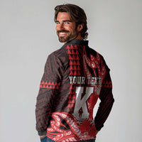 Personalised Hawaii Kalani High School Long Sleeve Polo Shirt Tribal Tattoo With Hibiscus Flowers LT05 - Polynesian Pride