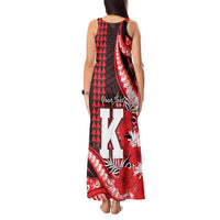 Personalised Hawaii Kalani High School Tank Maxi Dress Tribal Tattoo With Hibiscus Flowers LT05 - Polynesian Pride