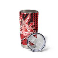 Personalised Hawaii Kalani High School Tumbler Cup Tribal Tattoo With Hibiscus Flowers LT05 - Polynesian Pride