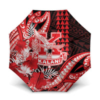 Hawaii Kalani High School Umbrella Tribal Tattoo With Hibiscus Flowers