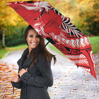 Hawaii Kalani High School Umbrella Tribal Tattoo With Hibiscus Flowers