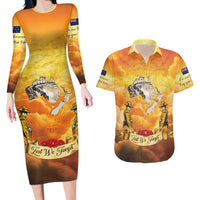 New Zealand And Australia ANZAC Day Couples Matching Long Sleeve Bodycon Dress and Hawaiian Shirt Sinai Palestine Campaign Lest We Forget LT05 Orange - Polynesian Pride
