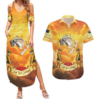 New Zealand And Australia ANZAC Day Couples Matching Summer Maxi Dress and Hawaiian Shirt Sinai Palestine Campaign Lest We Forget LT05 Orange - Polynesian Pride