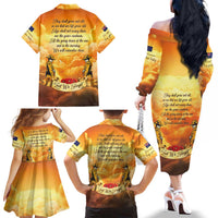 New Zealand And Australia ANZAC Day Family Matching Off The Shoulder Long Sleeve Dress and Hawaiian Shirt Sinai Palestine Campaign Lest We Forget LT05 - Polynesian Pride