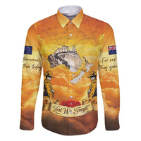 New Zealand And Australia ANZAC Day Family Matching Puletasi and Hawaiian Shirt Sinai Palestine Campaign Lest We Forget LT05 Dad's Shirt - Long Sleeve Orange - Polynesian Pride