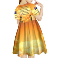 New Zealand And Australia ANZAC Day Kid Short Sleeve Dress Sinai Palestine Campaign Lest We Forget LT05 - Polynesian Pride