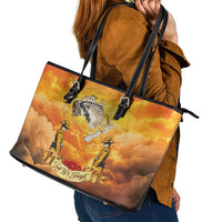 New Zealand And Australia ANZAC Day Leather Tote Bag Sinai Palestine Campaign Lest We Forget LT05 - Polynesian Pride