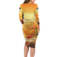 New Zealand And Australia ANZAC Day Long Sleeve Bodycon Dress Sinai Palestine Campaign Lest We Forget LT05 - Polynesian Pride