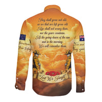 New Zealand And Australia ANZAC Day Long Sleeve Button Shirt Sinai Palestine Campaign Lest We Forget LT05 - Polynesian Pride