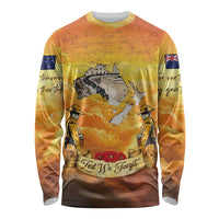New Zealand And Australia ANZAC Day Long Sleeve Shirt Sinai Palestine Campaign Lest We Forget LT05 Unisex Orange - Polynesian Pride
