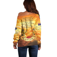 New Zealand And Australia ANZAC Day Off Shoulder Sweater Sinai Palestine Campaign Lest We Forget LT05 - Polynesian Pride