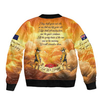 New Zealand And Australia ANZAC Day Sleeve Zip Bomber Jacket Sinai Palestine Campaign Lest We Forget LT05 - Polynesian Pride