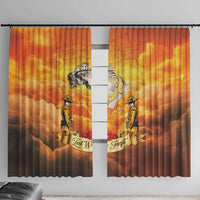 New Zealand And Australia ANZAC Day Window Curtain Sinai Palestine Campaign Lest We Forget LT05 With Hooks Orange - Polynesian Pride