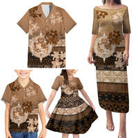 Tonga Emancipation Day Family Matching Puletasi and Hawaiian Shirt Tongan Kupesi Ngatu Pattern Vintage Style LT05 - Polynesian Pride