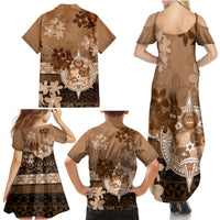 Tonga Emancipation Day Family Matching Summer Maxi Dress and Hawaiian Shirt Tongan Kupesi Ngatu Pattern Vintage Style LT05 - Polynesian Pride