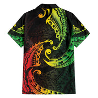 AAPI Heritage Month Family Matching Off Shoulder Short Dress and Hawaiian Shirt Kanaka Maoli Polynesian Tribal Wave LT05 - Polynesian Pride