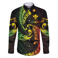 AAPI Heritage Month Family Matching Short Sleeve Bodycon Dress and Hawaiian Shirt Kanaka Maoli Polynesian Tribal Wave LT05 Dad's Shirt - Long Sleeve Reggae - Polynesian Pride