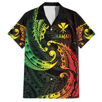 AAPI Heritage Month Family Matching Tank Maxi Dress and Hawaiian Shirt Kanaka Maoli Polynesian Tribal Wave LT05 Dad's Shirt - Short Sleeve Reggae - Polynesian Pride