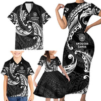 AAPI Heritage Month Family Matching Short Sleeve Bodycon Dress and Hawaiian Shirt American Samoa Polynesian Tribal Wave LT05 - Polynesian Pride