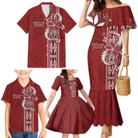 Tonga Language Week Family Matching Mermaid Dress and Hawaiian Shirt Malo e Lelei Kupesi Ngatu Pattern LT05 - Polynesian Pride