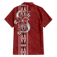 Tonga Language Week Family Matching Off The Shoulder Long Sleeve Dress and Hawaiian Shirt Malo e Lelei Kupesi Ngatu Pattern LT05 - Polynesian Pride